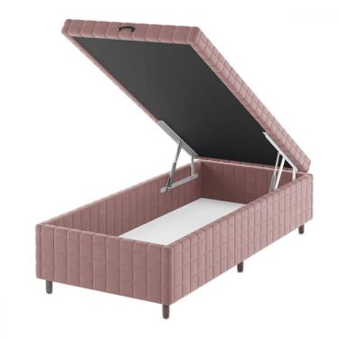Imagem de Base de Cama Box Solteiro Vision com Baú Turkey/Rose - Vian