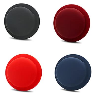 Imagem de Compatível com suporte de silicone adesivo para AirTag, pacote com 4, coleira de ar para cães, Apple AirTag, suporte para Apple AirTag, capa para Apple Air Tag, suporte para crianças [preto, vinho,