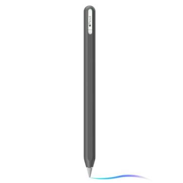 Imagem de Capa protetora de silicone para Apple Pencil (USB-C) com design ergonômico (cinza escuro)