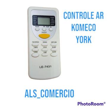 Imagem de Controle Remoto Compatível KOMECO/YORK Ar Condicionado LE 7431 - LELON
