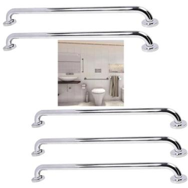 Imagem de Alça Apoio 60cm Inox Barra Suporte Anti Queda Kit 5 Uni Idoso Criança 