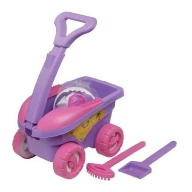 Imagem de Carrinho de Praia Infantil Clube do Siri Meninas - 11 Peças Mor
