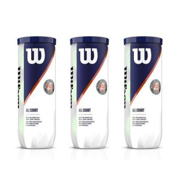 Imagem de 9 Bolas de Tênis Wilson Roland Garros All Court - 3 Tubos