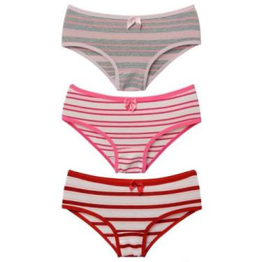 Imagem de Calcinhas Infantil Listradas Lindas - Kit com 6 -  ST410 - Stillus, G