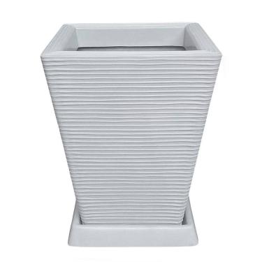 Imagem de Vaso De Planta Quadrado Decorativo Polietileno 45X35 + Prato