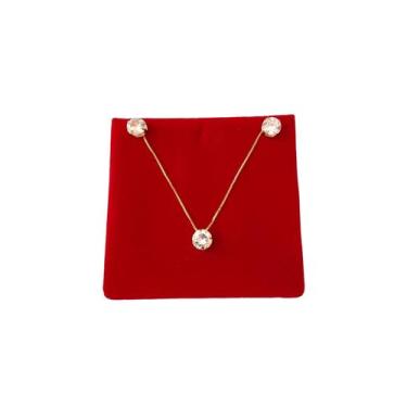 Imagem de Conjunto Pingente Ponto De Luz Folheado A Ouro - Joias Dani Sam