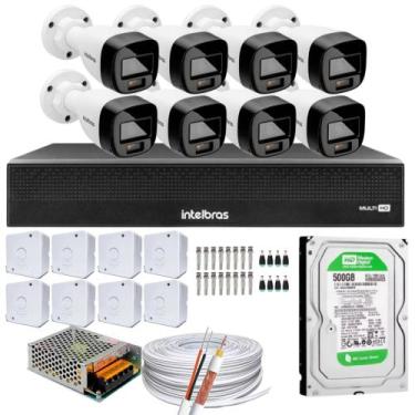 Imagem de Kit 8 Câmeras Intelbras infravermelho VHD 1220B Full Color Dvr 1008-C 