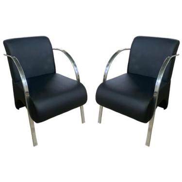 Imagem de Kit 2 Poltrona Decorativa Predoli Braço Aluminio material sintético Pr