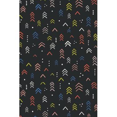 Imagem de Notebook: Arrow Pattern Black Cover | 100 Lined pages, 6" x 9" inches. College Ruled Leaves Flowers Print, Elegant Journal Assorted Colorful Cover Perfect for Writing.