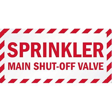 Imagem de Zing Green Products Placa de segurança Zing 2898, desligamento do aspersor, 25,4 cm de altura x 35,5 cm de largura, plástico reciclado, vermelho sobre branco