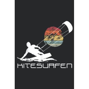 Imagem de KITE Kitesurfing Kiteboarding Surf Vintage Family: Lined Journal Notebook To Do Schedule, Medium 6x9 Inches, 100 Pages, Printed Cover