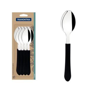 Imagem de Conjunto De Colheres De Mesa Leme Com Lâminas Em Aço Inox E Cabo Preto