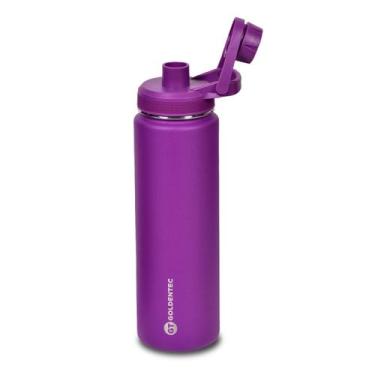 Imagem de Garrafa Térmica Inox Goldentec Termic 750ml Roxo para bebidas quentes 