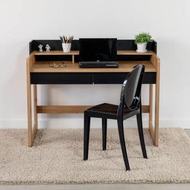 Imagem de Mesa Escrivaninha 2 Gavetas 128cm Hanover/Nero Home Office - Artesano