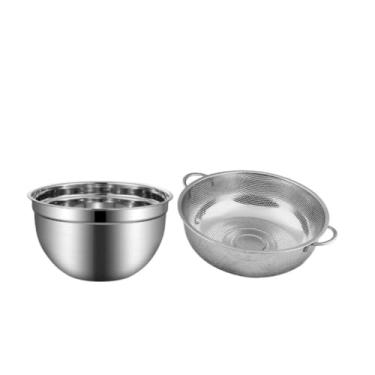 Imagem de Kit Escorredor 28cm E Tigela 30cm ，Adequado para cozinha, macarrão arroz frutas e vegetais multiuso