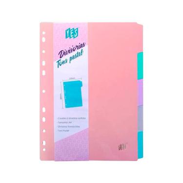 Imagem de Divisória para Fichário Yes A4 5 Divisões Tons Pastel