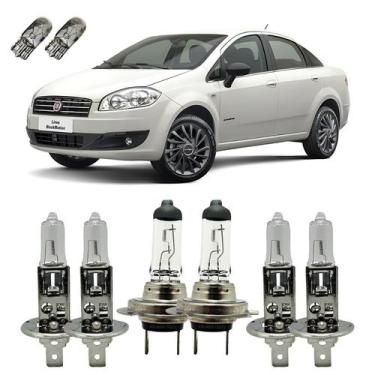 Imagem de Kit Lâmpadas Originais 3200K Fiat Linea Alto Baixo Milha T10 - Autovex