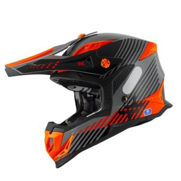 Imagem de Capacete trilha mattos racing atomic laranja cinza tam 58