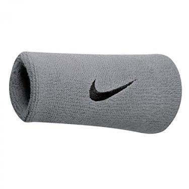 Imagem de Munhequeira Grande Swoosh Doublewide Wristband (Par) Nike Silver/Black