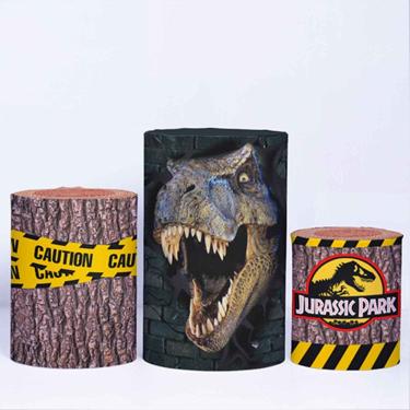 Imagem de Trio Capa Cilindro 3d Festa Infantil Sublimado Veste Fácil c/ Elástico Jurassic Park - Fera Print