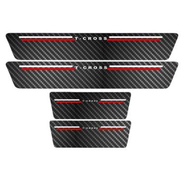 Imagem de Kit Soleira Protetora Porta Premium Red Carbono  -  T-Cross - Jhow Ade