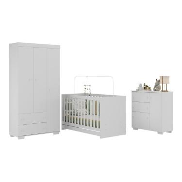 Imagem de Quarto Infantil Completo Algodão Doce Multimóveis Mp4252 Branco