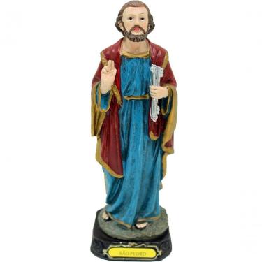 Imagem de Escultura Imagem De São Pedro Estatueta Enfeite Resina 16cm