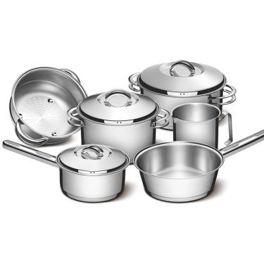 Imagem de Jogo De Panelas Fundo Triplo Tramontina Solar 65510200 Inox 65510200