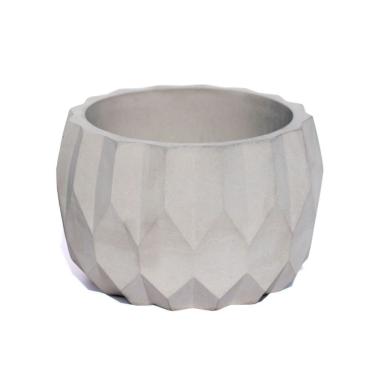 Imagem de Vaso Decorativo Losangos 7,5cm Cimento Artesanal Sala E Cozinha Cinza