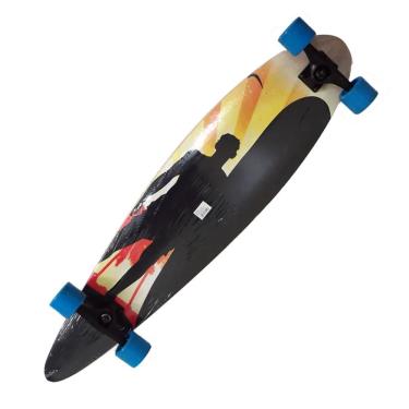Imagem de Longboard Skate Abec Rolamento Shape Rodas Completo Surfista Manobra Deck