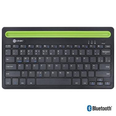 Imagem de Teclado Sem Fio Bluetooth 3.0 Dynamic Smart Abnt Com Suporte Para Tablet Ou Celular - Preto - Dt200