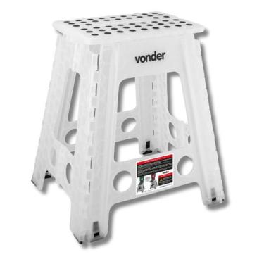 Imagem de Banqueta Dobrável Plástica 45cm Transparente - VONDER