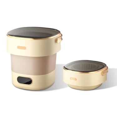 Imagem de Máquina de lavar portátil, mini lavadora dobrável de 13 L com 4 modos e cesta giratória, limpeza profunda de roupas íntimas, roupas de bebê e roupas pequenas para apartamentos, dormitórios, trailers,