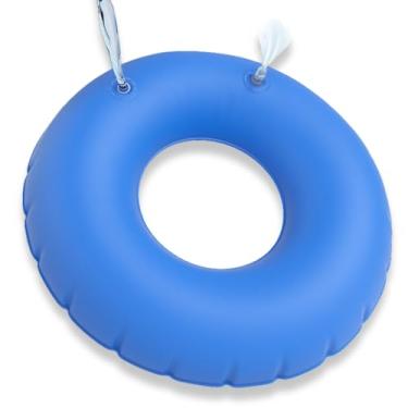 Imagem de PivaStore Almofada Ortopédica Inflável com Furo – 44×44×7 cm | Suporta até 130 kg – PVC Resistente, Alívio de Cóccix, Hemorroida, uso Geriátrico, Pós‑Parto, Escritório e Viagem