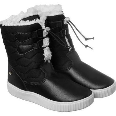 Imagem de Bota Infantil Feminina Forrada Com Lã Pelinho Inverno Camin, Preto, 35