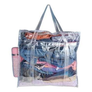 Imagem de Mochilas Bolsas Sacolas Grandes Plástico Transparentes De PVC Para Via