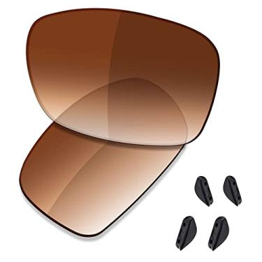 Imagem de SAUCER Lentes de reposição premium e protetores de nariz para óculos de sol Oakley Dispute OO9233 High Defense - Marrom Gradiente Tint
