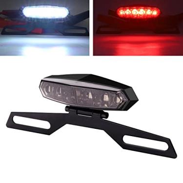 Imagem de YnGia Luz traseira traseira de motocicleta com suporte, luz de freio universal de 12 V para motocicleta Dirt Bike Scooter ATV