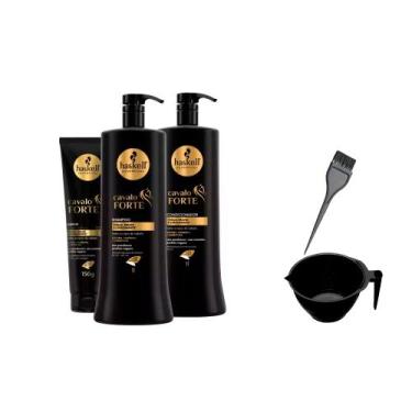 Imagem de Kit Haskell Cavalo Forte Shampoo Cond 1L + Leave +Cumbuca