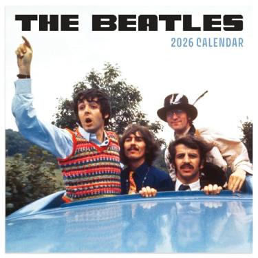 Imagem de TF Publishing Mini calendário dos Beatles 2026 com grades mensais para agendamentos e agendamentos – Calendário vertical pequeno de parede 2026 com papel fosco premium para organização de casa e