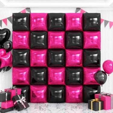 Imagem de Pink Black Balloons Wall Tunnel Backdrop Double Sided Hot Pink and Black Balloon Arch Garland Kit for Birthday Bridal Anniversary Baby Shower Party Decorations