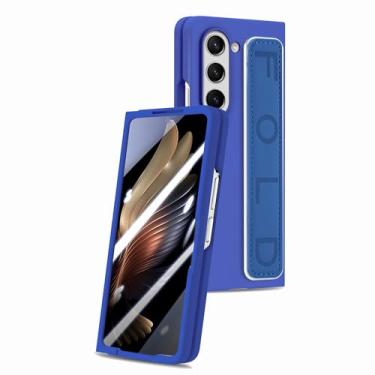 Imagem de HAOMRIYL Capa ultrafina para Samsung Galaxy Z Fold 7, capa leve de luxo para negócios, proteção à prova de choque, capa dobrável para PC, azul, ZFOLD 7
