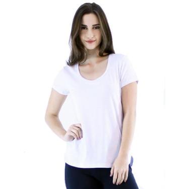 Imagem de Blusa Feminina Longuete Visco Flame Manga Curta Branca - ANISTIA, P