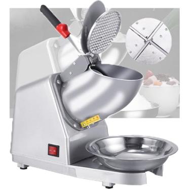Imagem de MáQuina De Gelo Raspada,Lâminas e tampa duplas, cabo antiderrapante, espessura ajustável, porta de drenagem, duas calhas de gelo para fazer sorvetes e coquetéis