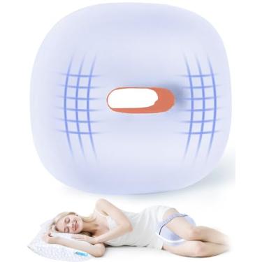 Imagem de Almofada de joelho para dormir de lado – Alivia a dor no quadril/ciática e lombar, suporte de perna de espuma viscoelástica para dormir de lado (entre as pernas) com capa de seda gelada e alça