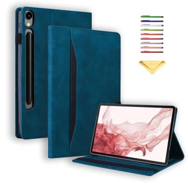 Imagem de UUcovers Capa para Samsung Galaxy Tab S10 FE+/S10 FE Plus 13,1 polegadas modelo 2025 (SM-X620/SM-X626B) com porta-lápis/bolso/compartimentos para cartão, capa carteira de couro PU TPU traseira à prova
