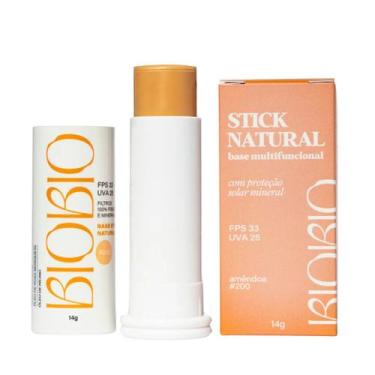 Imagem de Base Stick Biobio com FPS33 cor Amêndoa Tom200 Natural & Vegana - Bio 