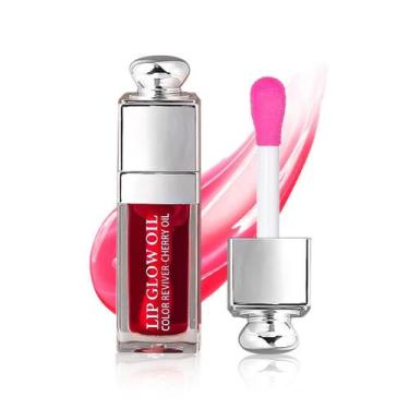 Imagem de Óleo Lip Glow GECOMO Hidratante Transparente Tingido de Cereja 6mL