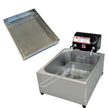 Imagem de Kit Fritadeira Elétrica Industrial Cuba Antichamas Modelo Compacto 7 Litros com Escorredor M(220)