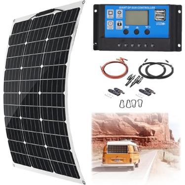 Imagem de Kit De Painel Solar Flexível 150w 300w Controlador De Carga 40a 18v Painéis Solares Para Casa Ao Ar Livre Rv Car Carregador De Viagem Ao Ar Livre, 150W